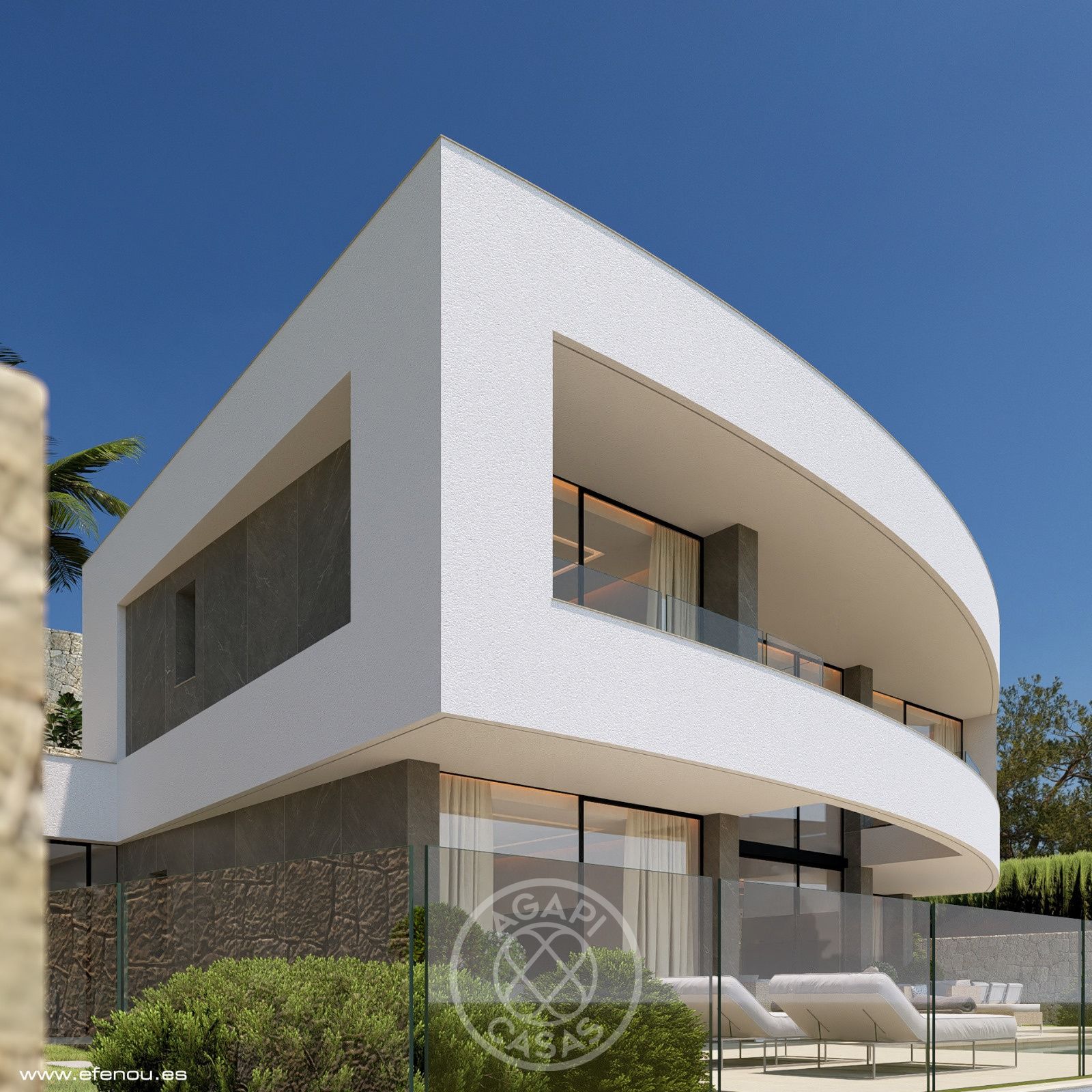 Moderne luxusuilla mit panoramablick auf das meer in Calpe