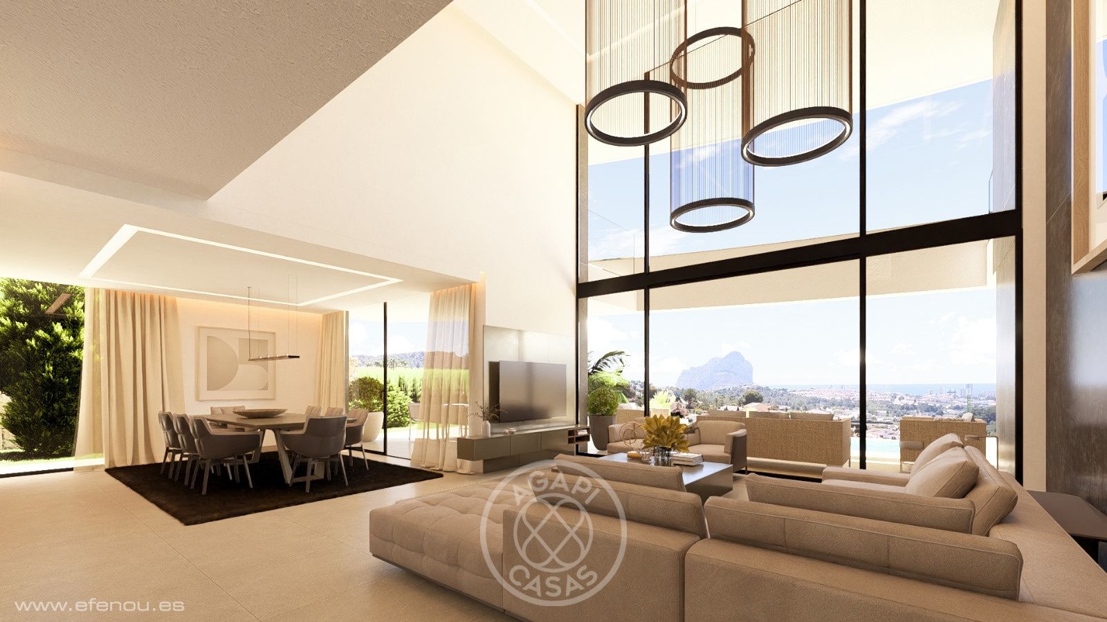 Moderne luxusuilla mit panoramablick auf das meer in Calpe