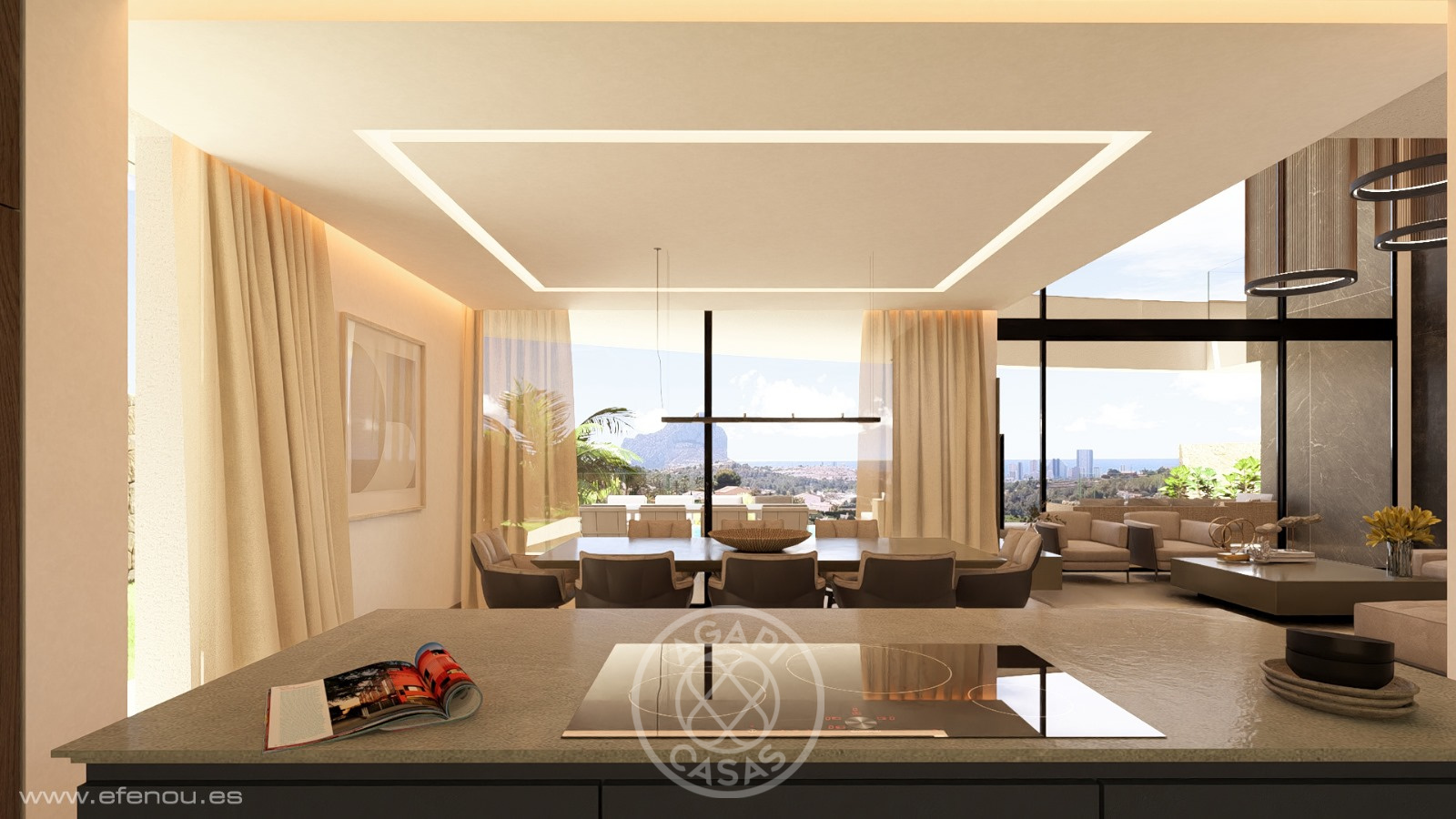 Moderne luxusuilla mit panoramablick auf das meer in Calpe