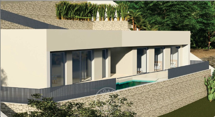 Villa moderna de nueva construcción en Pedreguer con piscina privada y vistas a la montaña