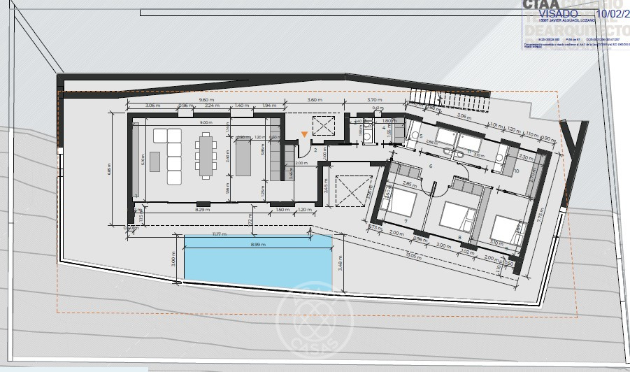 Villa moderna de nueva construcción en Pedreguer con piscina privada y vistas a la montaña