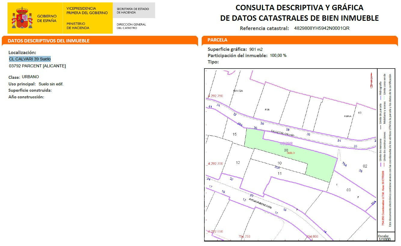 Parcela con gran potencial en una ubicación tranquila en Parcent