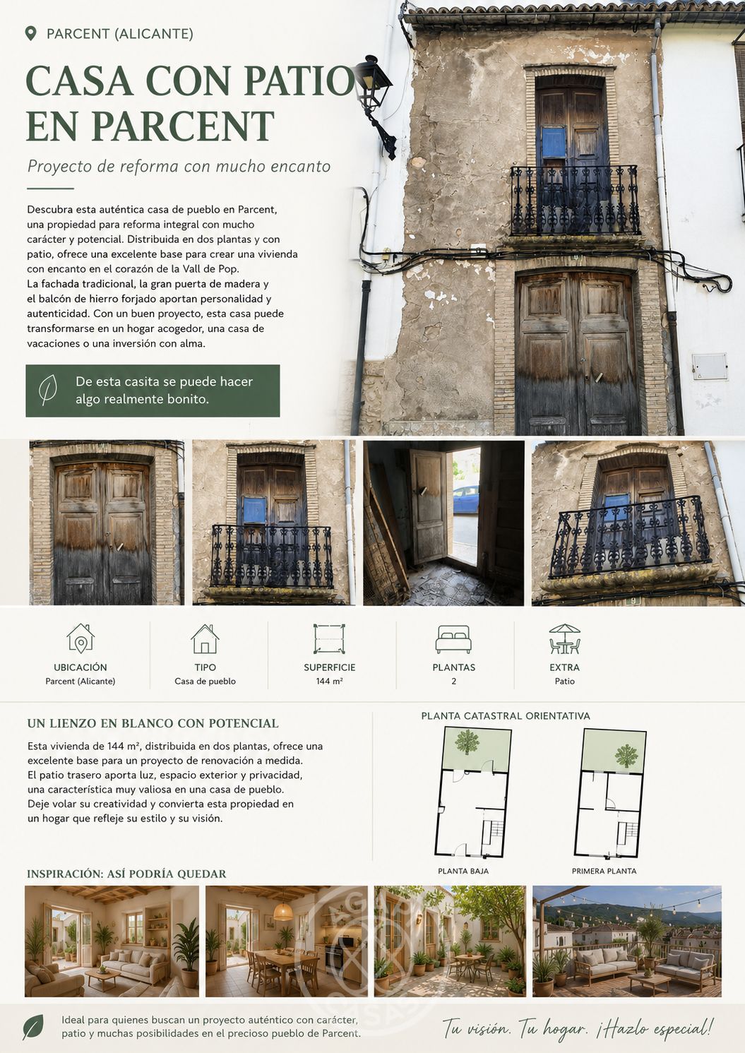 Casa con patio en Parcent